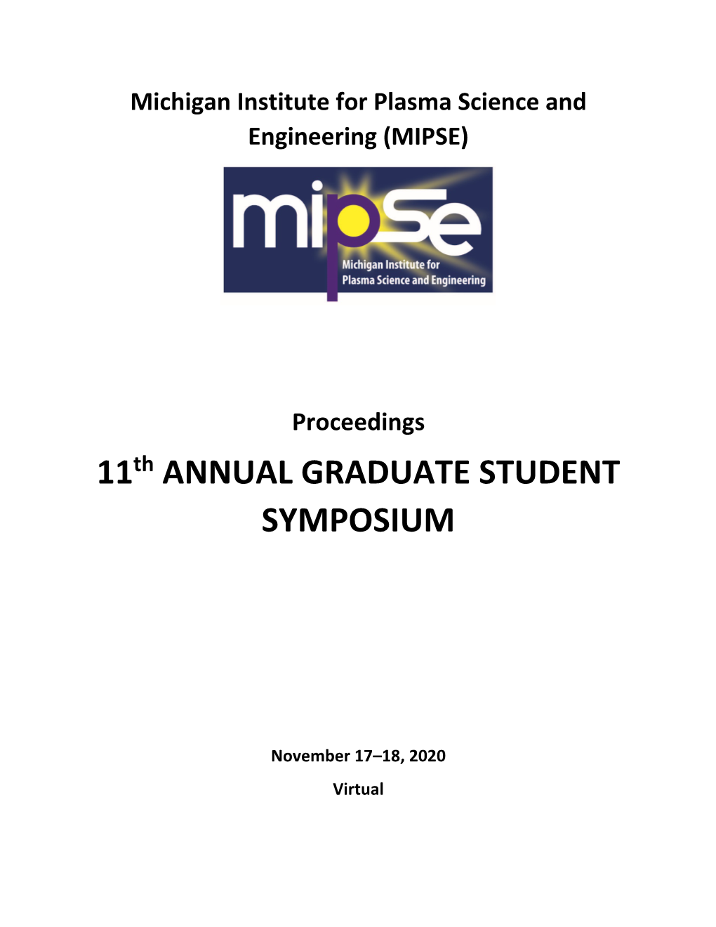 11Th ANNUAL GRADUATE STUDENT SYMPOSIUM