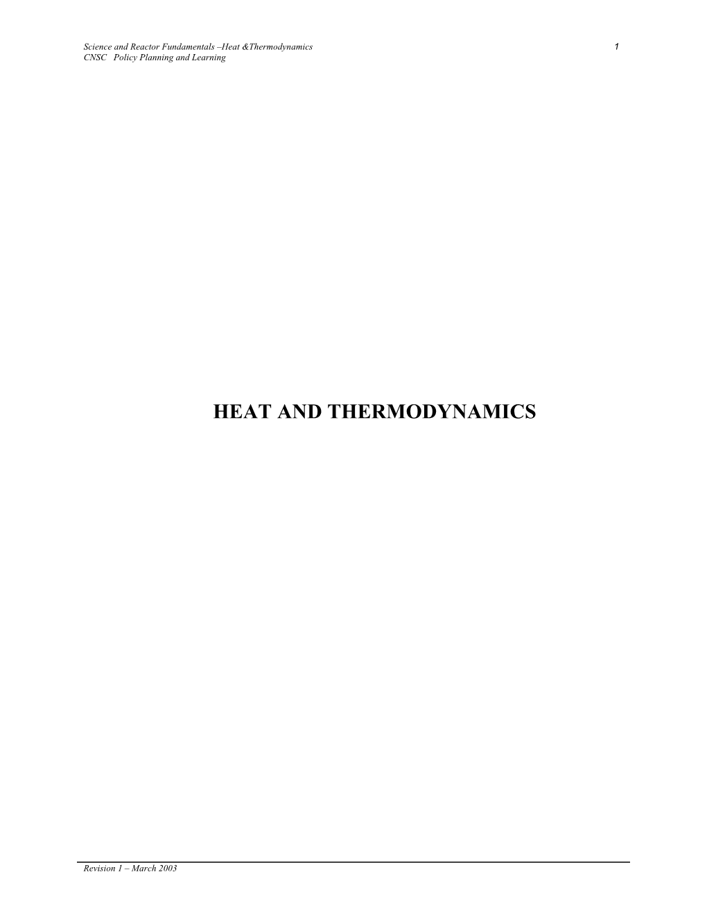 Heat and Thermodynamics Course