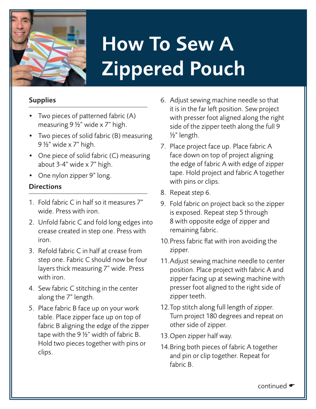 How to Sew a Zippered Pouch