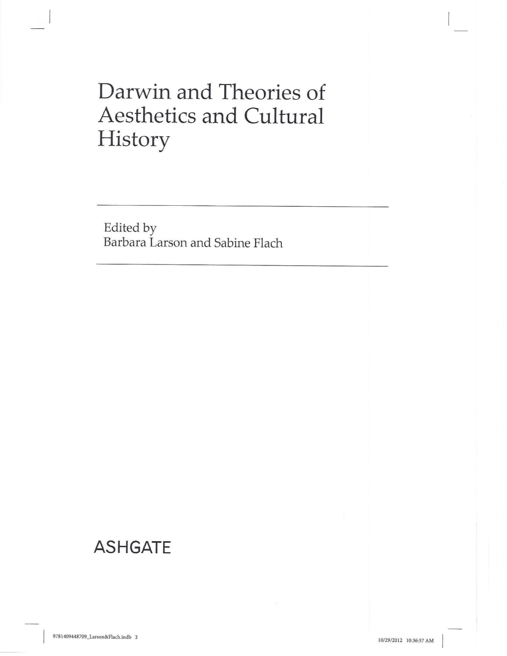 Darwin and Theories of Aesthetics and Cultural History