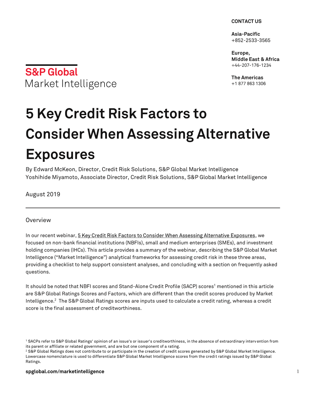 5 Key Credit Risk Factors to Consider When Assessing Alternative