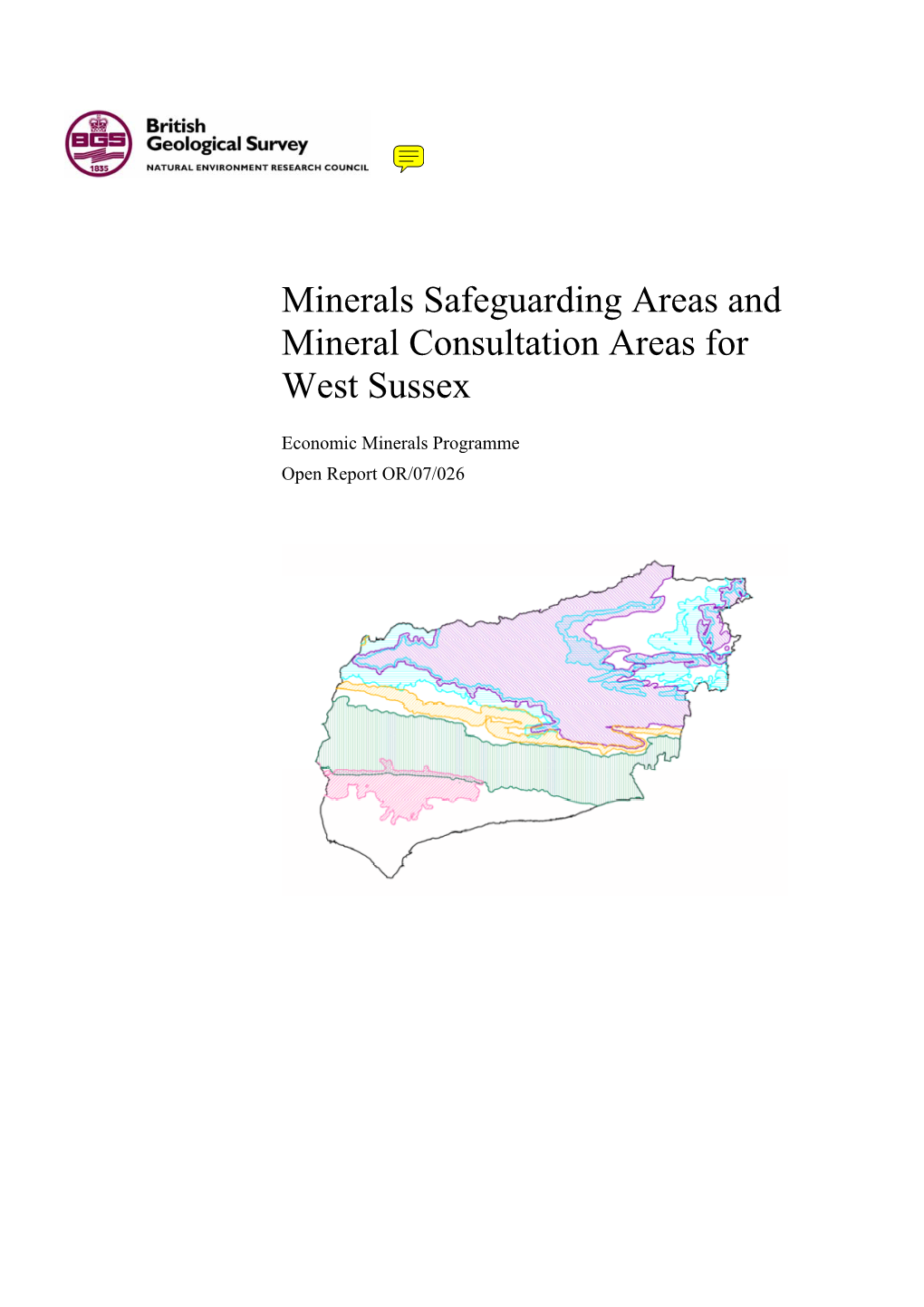 Minerals Safeguarding Areas and Mineral Consultation Areas for West Sussex