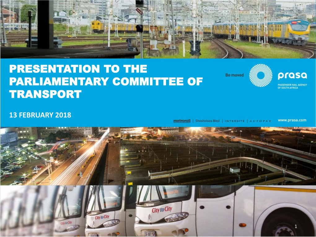 PRASA Presentation to Parliament 2018