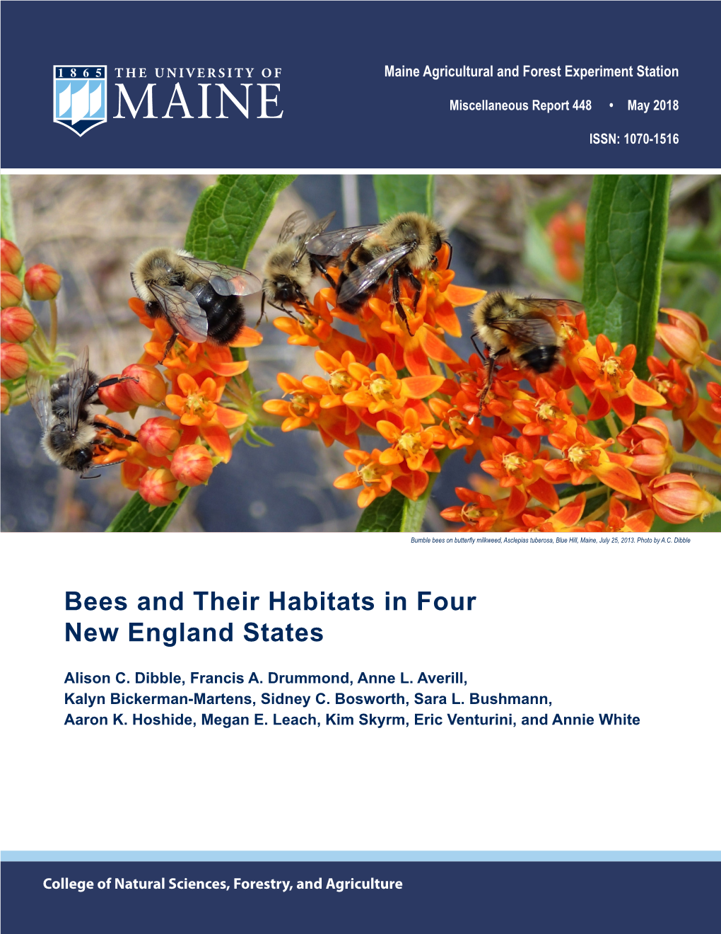 Bees and Their Habitats in Four New England States