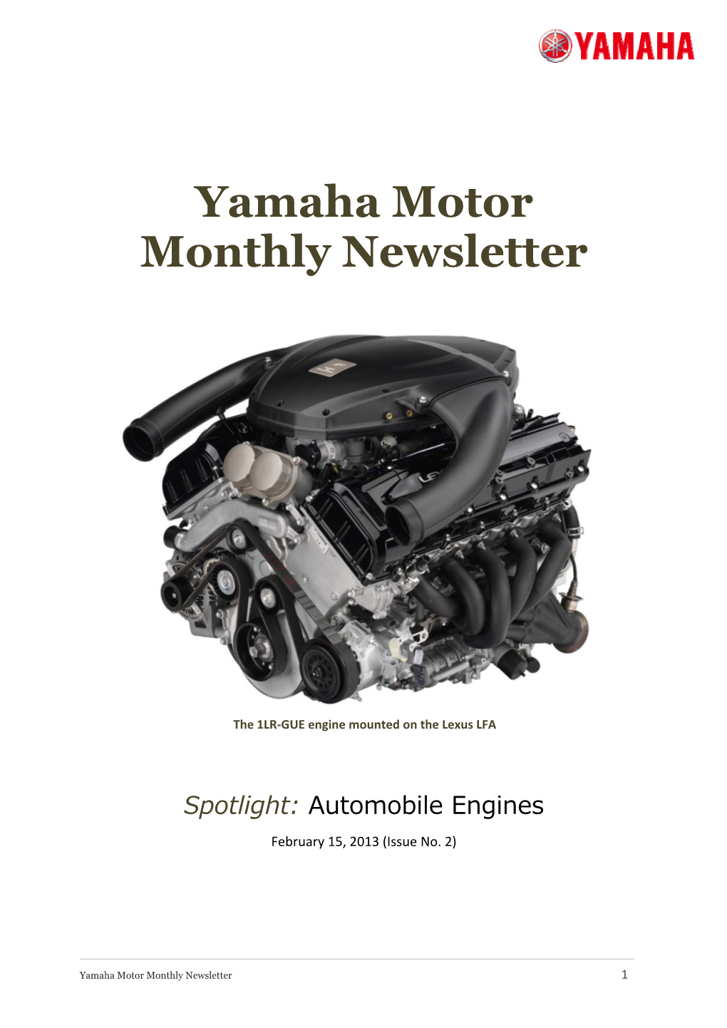 Yamaha Motor Monthly Newsletter