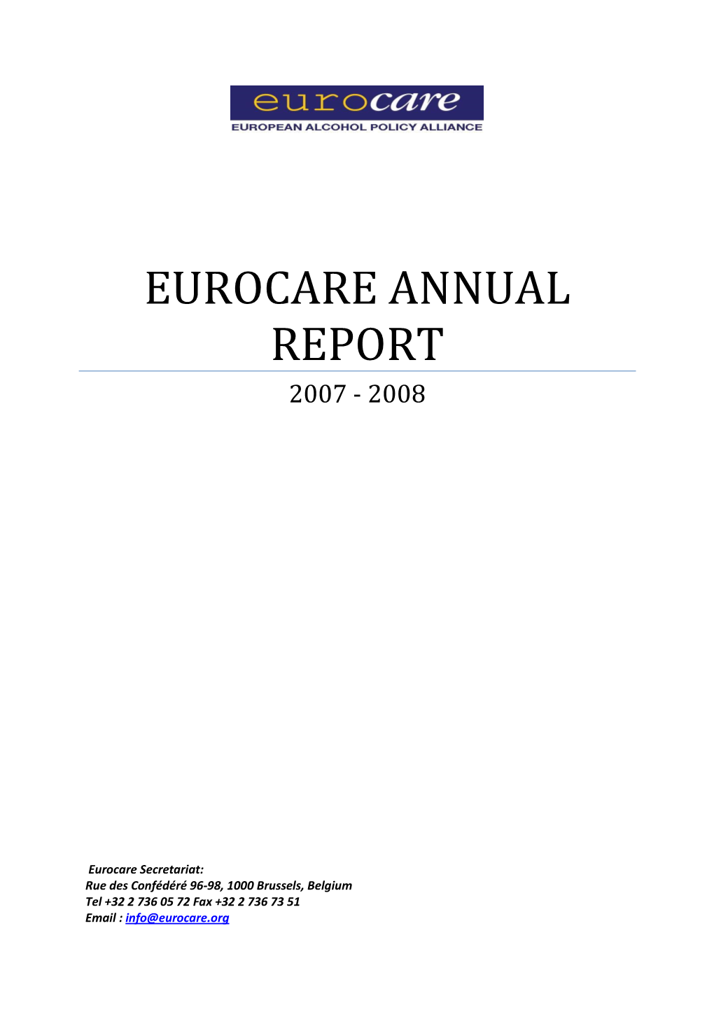 2007-2008 Eurocare Annual Report (PDF 842