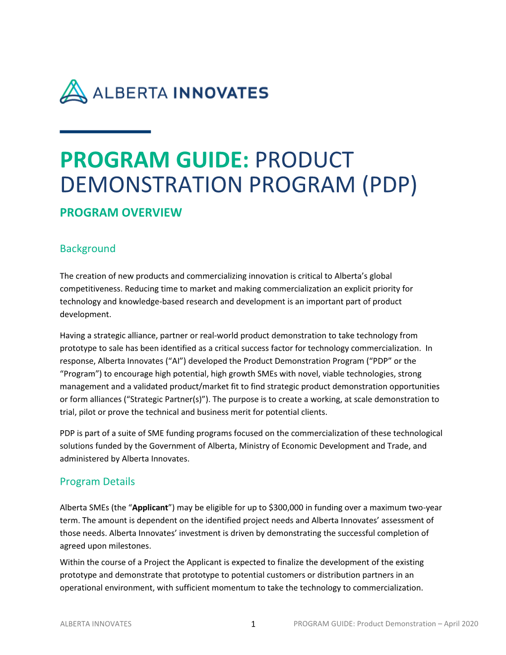 Product Demonstration Program (Pdp) Program Overview
