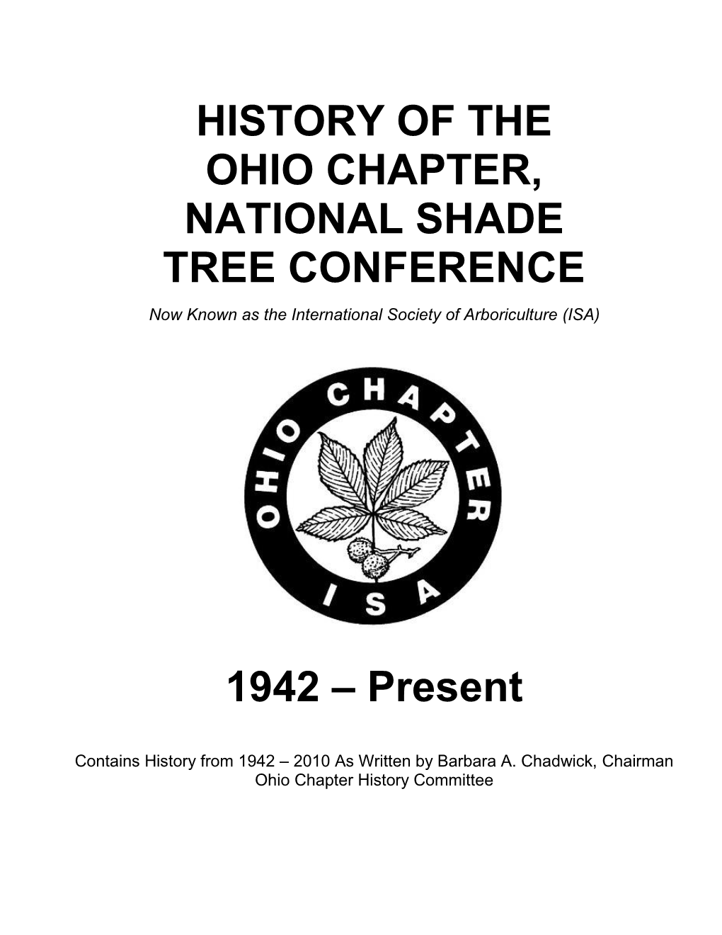 History of the Ohio Chapter, National Shade Tree Conference