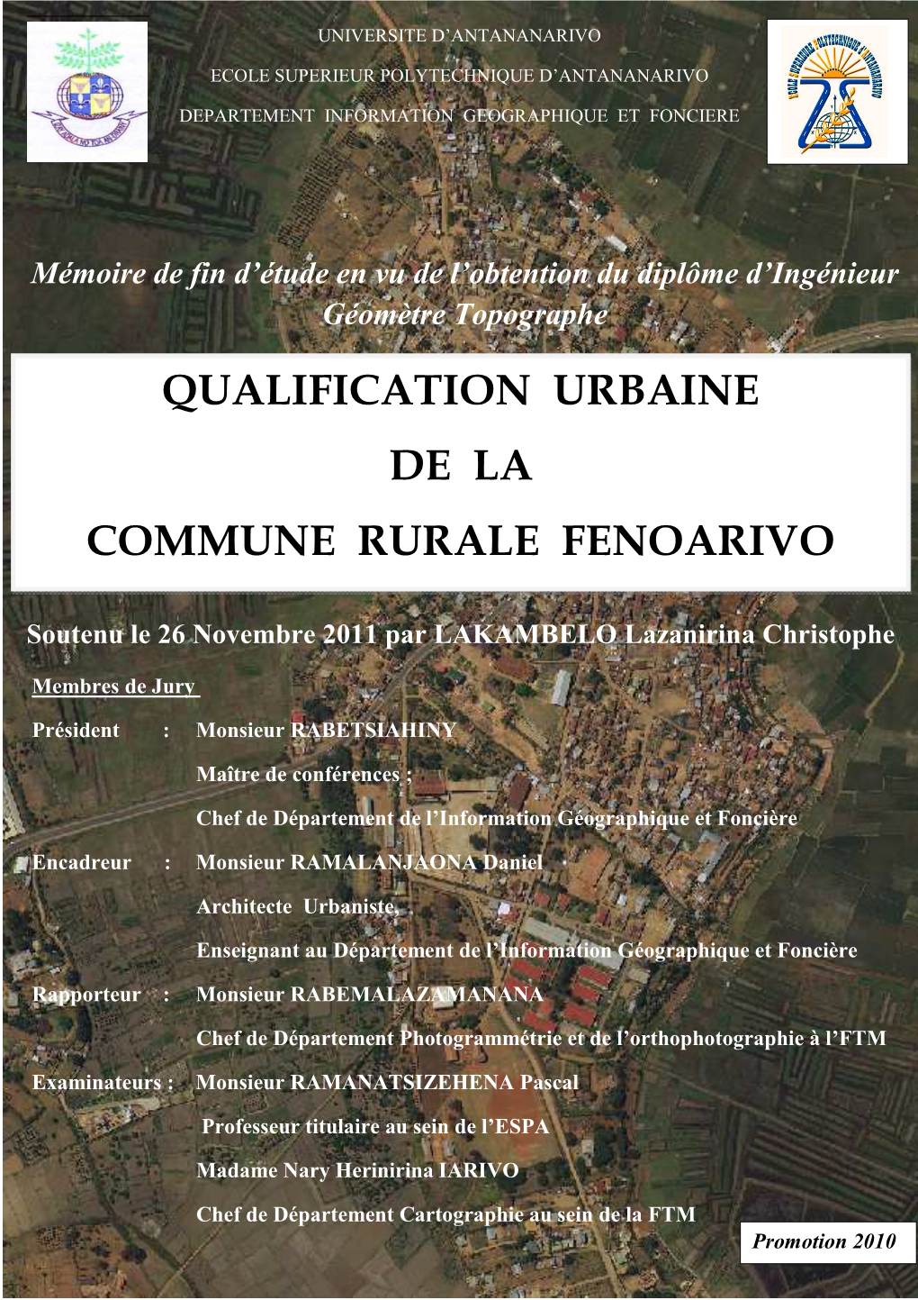 Qualification Urbaine De La Commune Rurale Fenoarivo