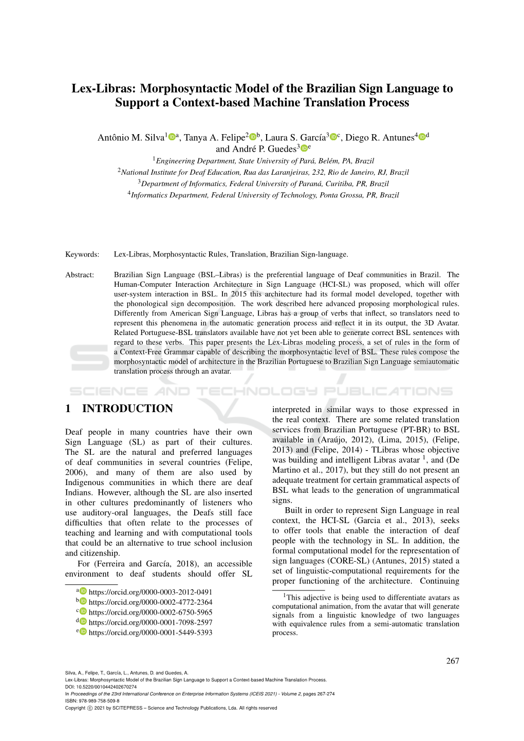 Lex-Libras: Morphosyntactic Model of the Brazilian Sign Language to Support a Context-Based Machine Translation Process