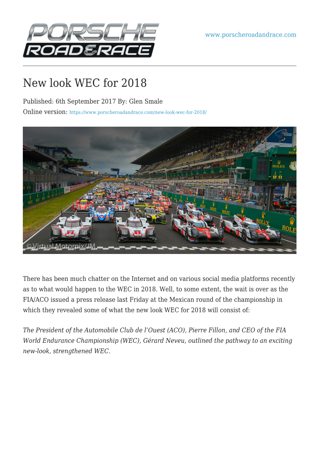 New Look WEC for 2018