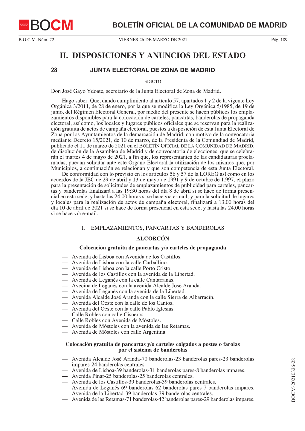 Ii. Disposiciones Y Anuncios Del Estado