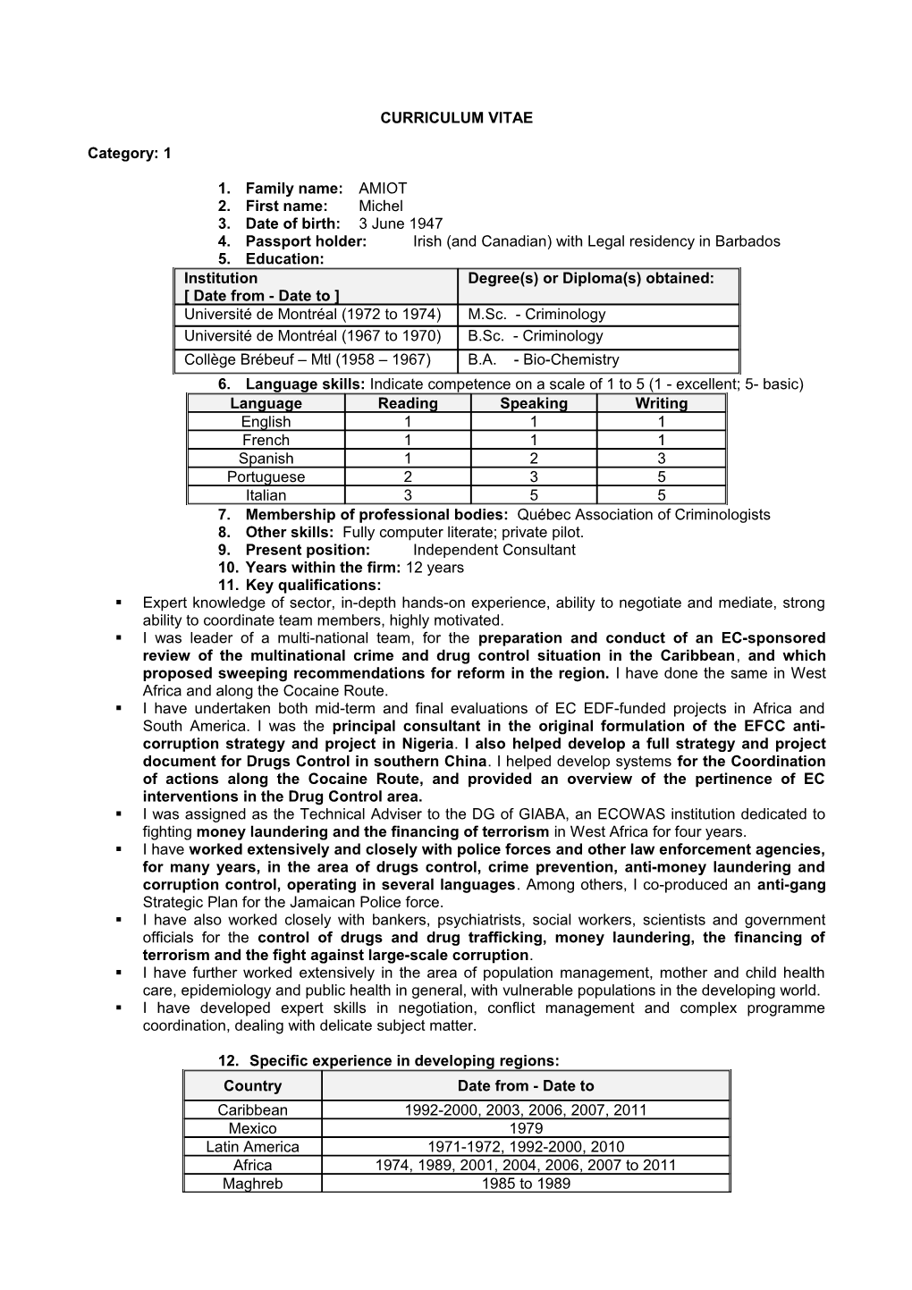 Curriculum Vitae s334