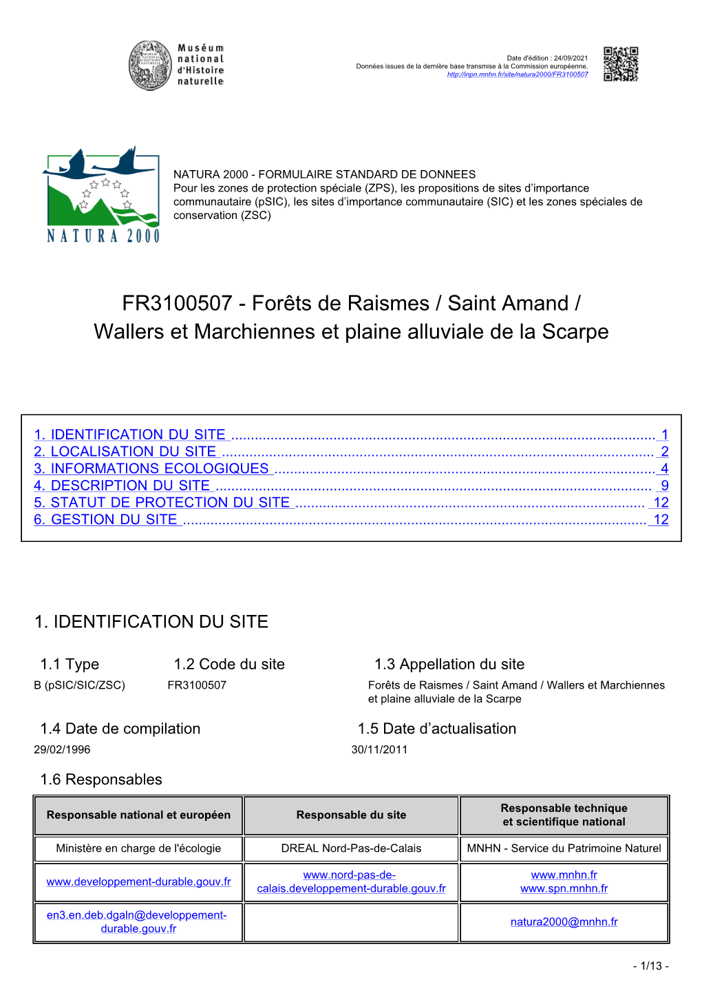 Forêts De Raismes / Saint Amand / Wallers Et Marchiennes Et Plaine Alluviale De La Scarpe