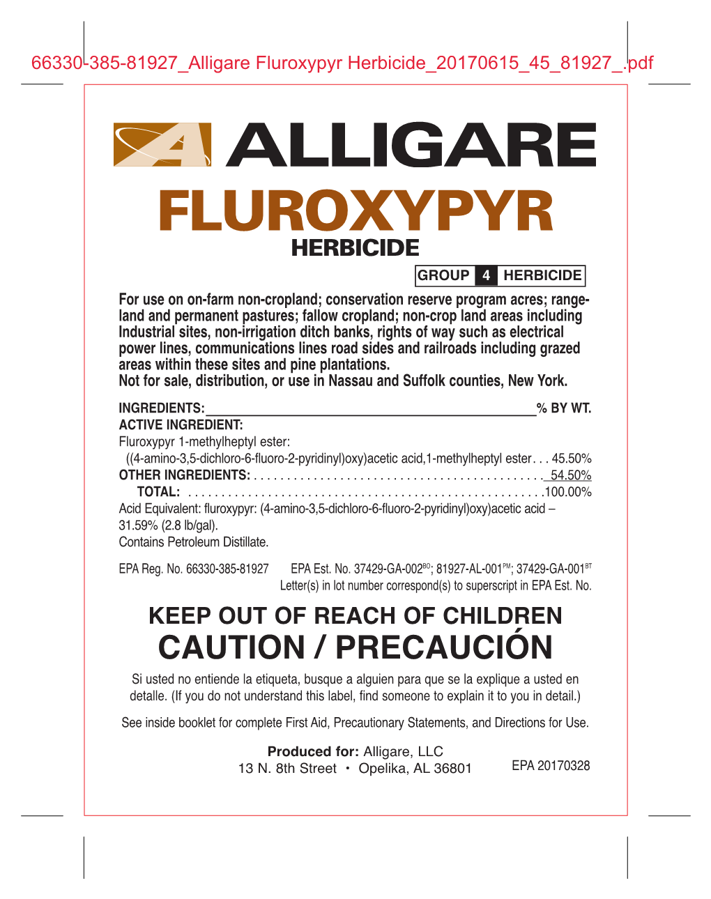 Fluroxypyr Herbicide