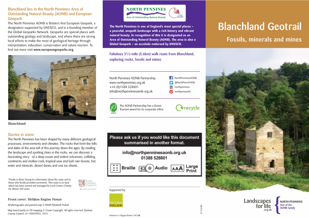 Blanchland Geotrail the Global Geoparks Network