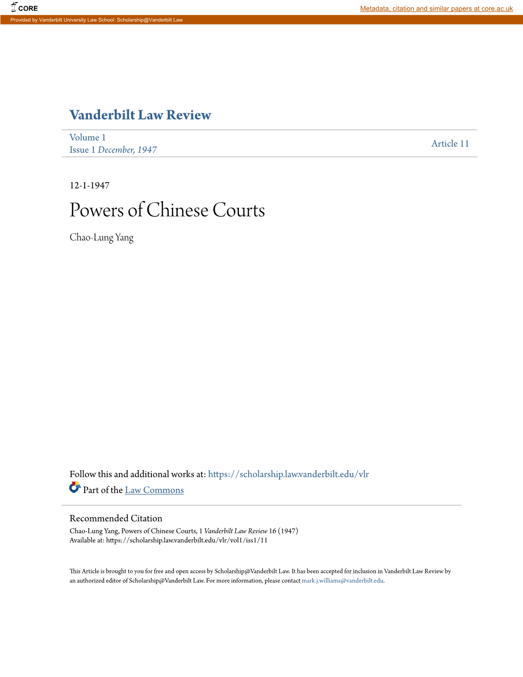 Powers of Chinese Courts Chao-Lung Yang