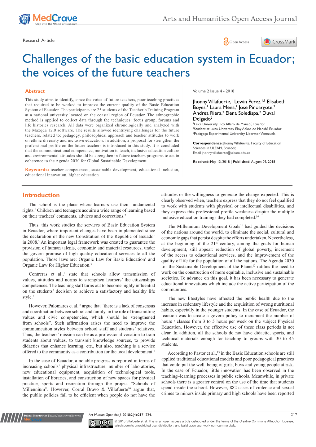 Challenges of the Basic Education System in Ecuador; the Voices of the Future Teachers
