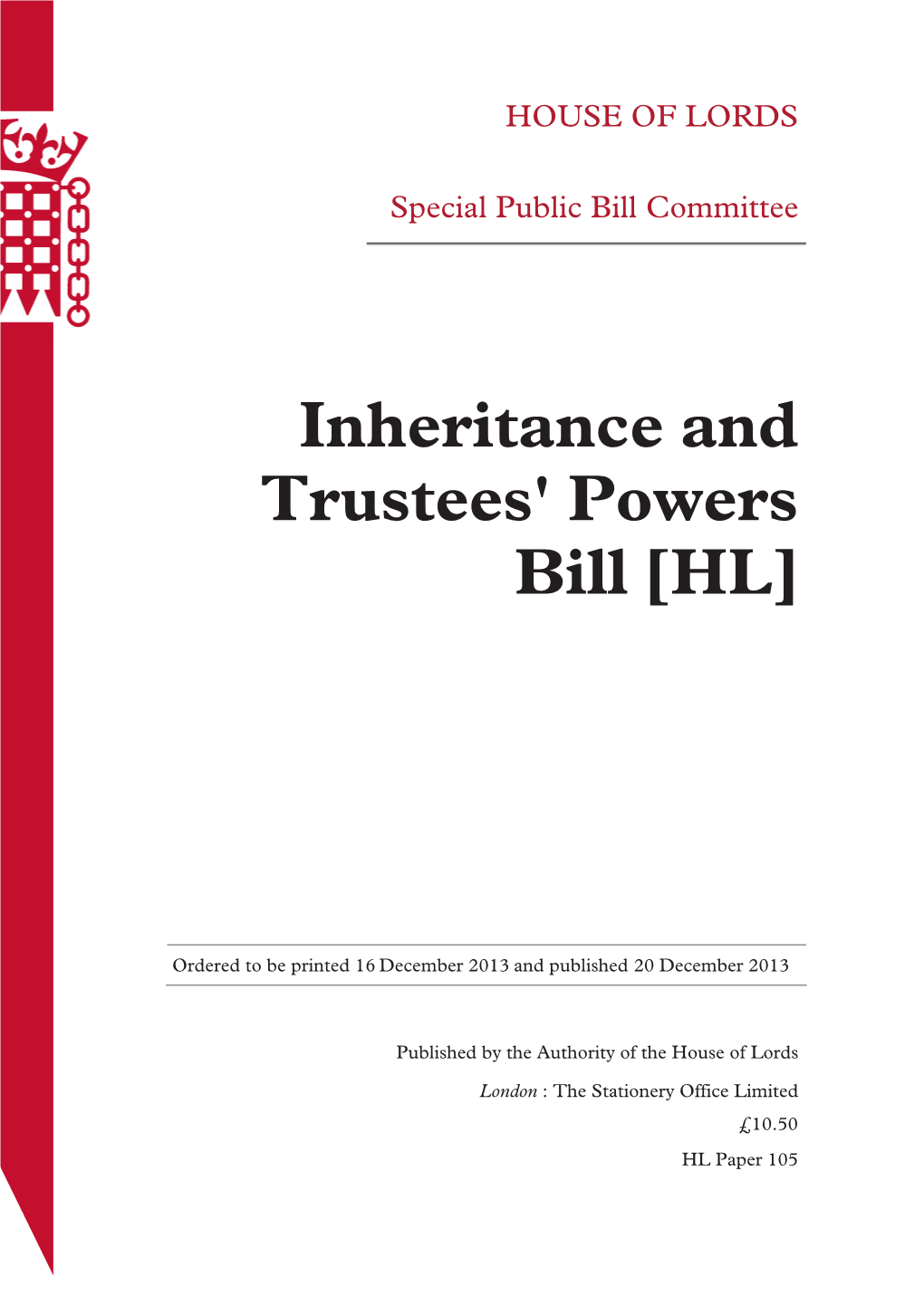 Inheritance and Trustees' Powers Bill [HL]