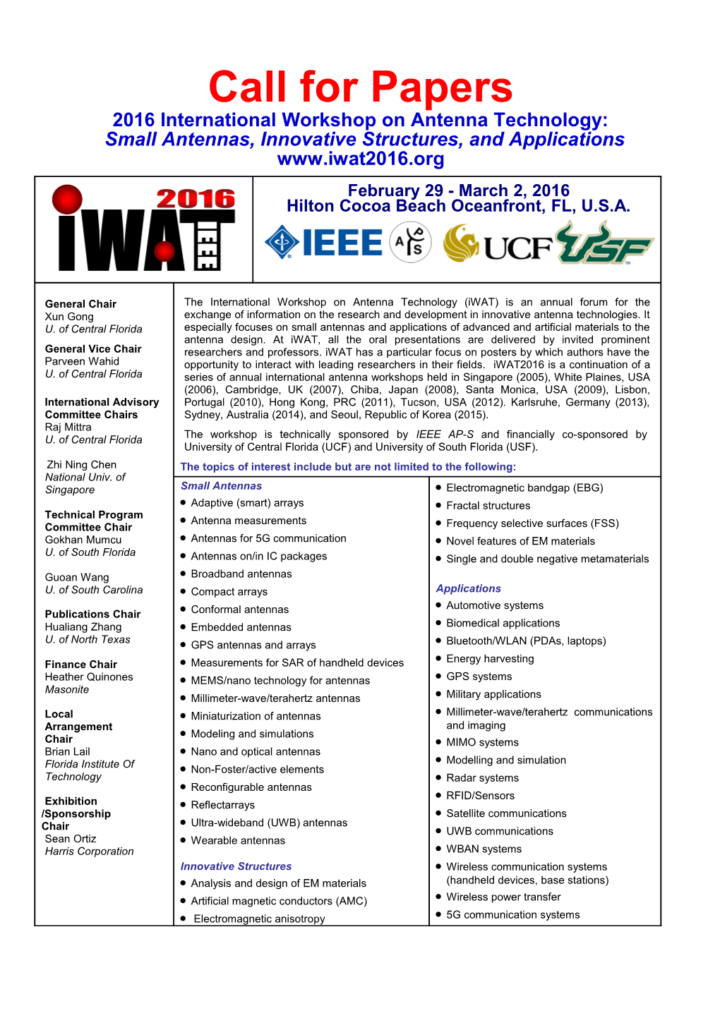 2016 International Workshop on Antenna Technology