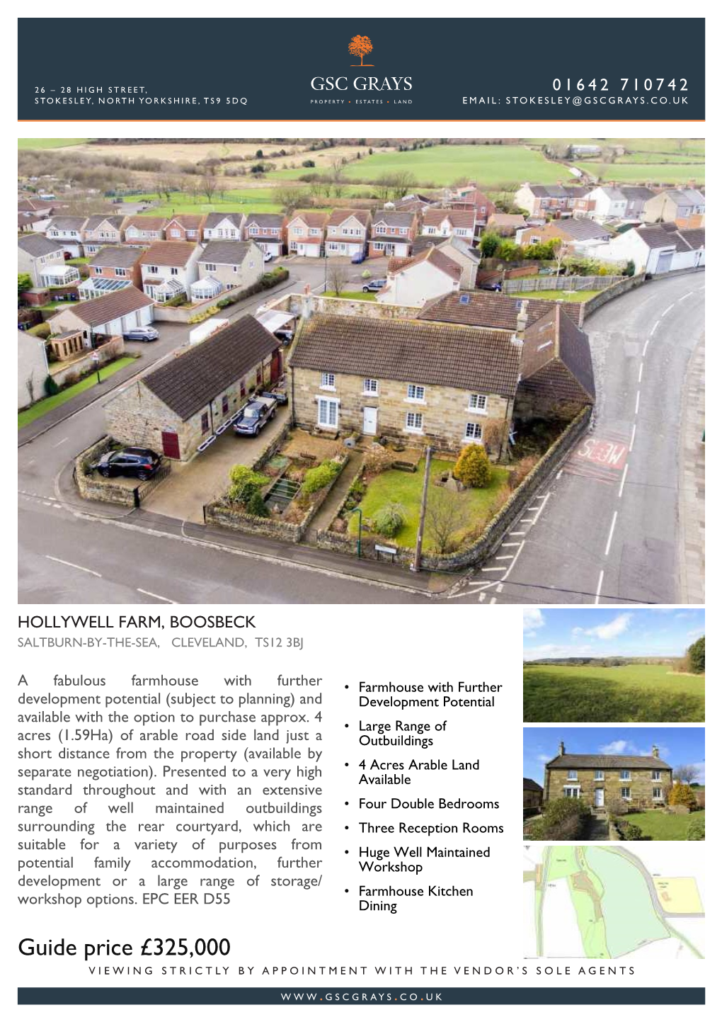 Guide Price £325,000 VIEWING STRICTLY by APPOINTMENT with the VENDOR’S SOLE AGENTS