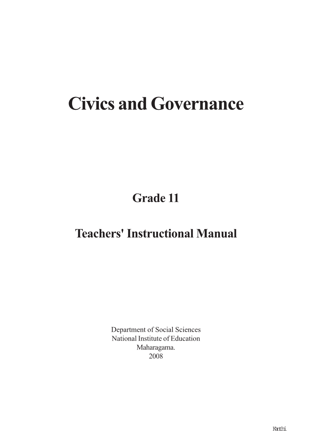 Civics and Governance