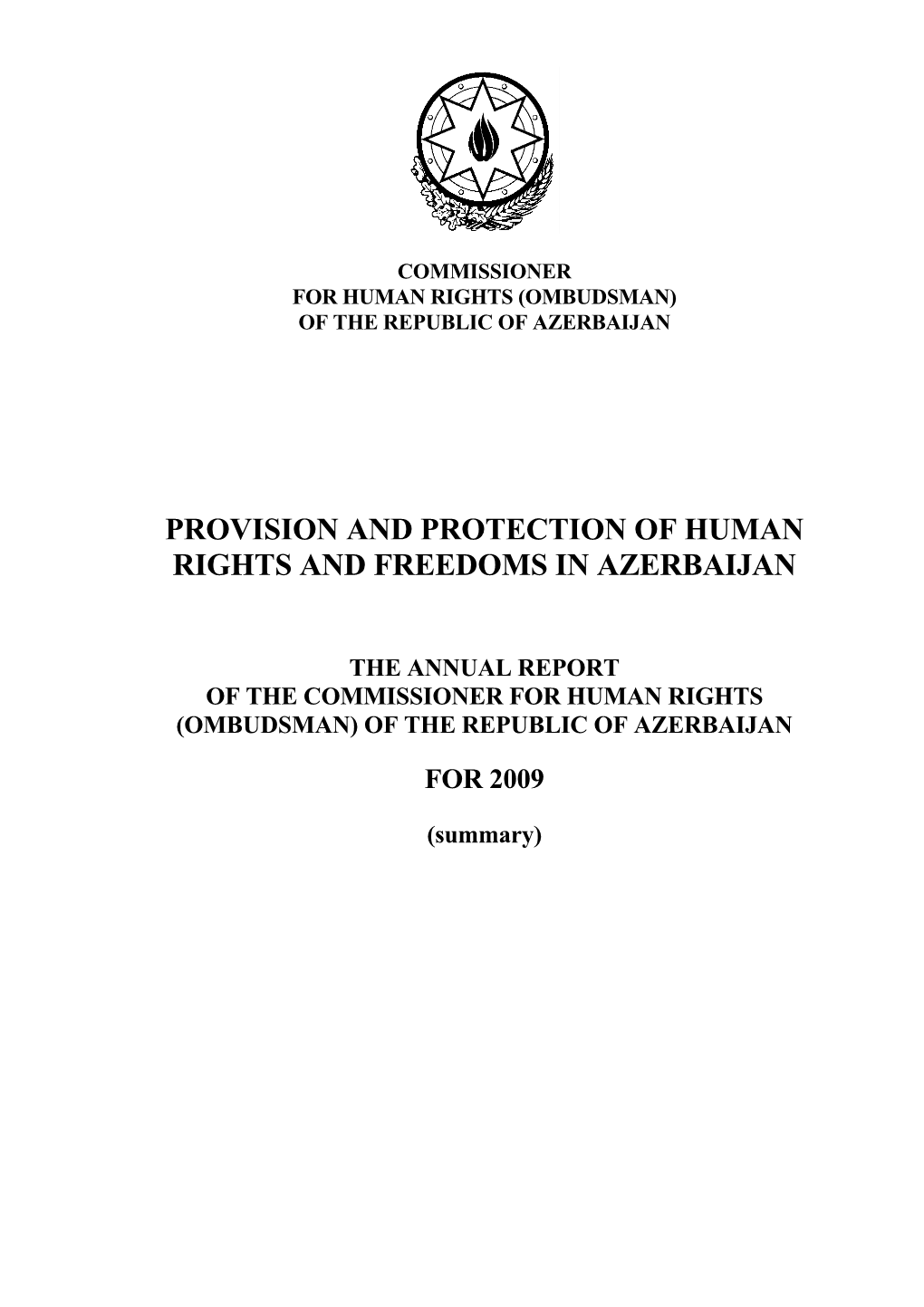 Provision and Protection of Human Rights and Freedoms in Azerbaijan