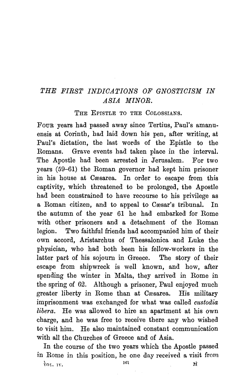 The First Indications of Gnosticism in Asia Minor