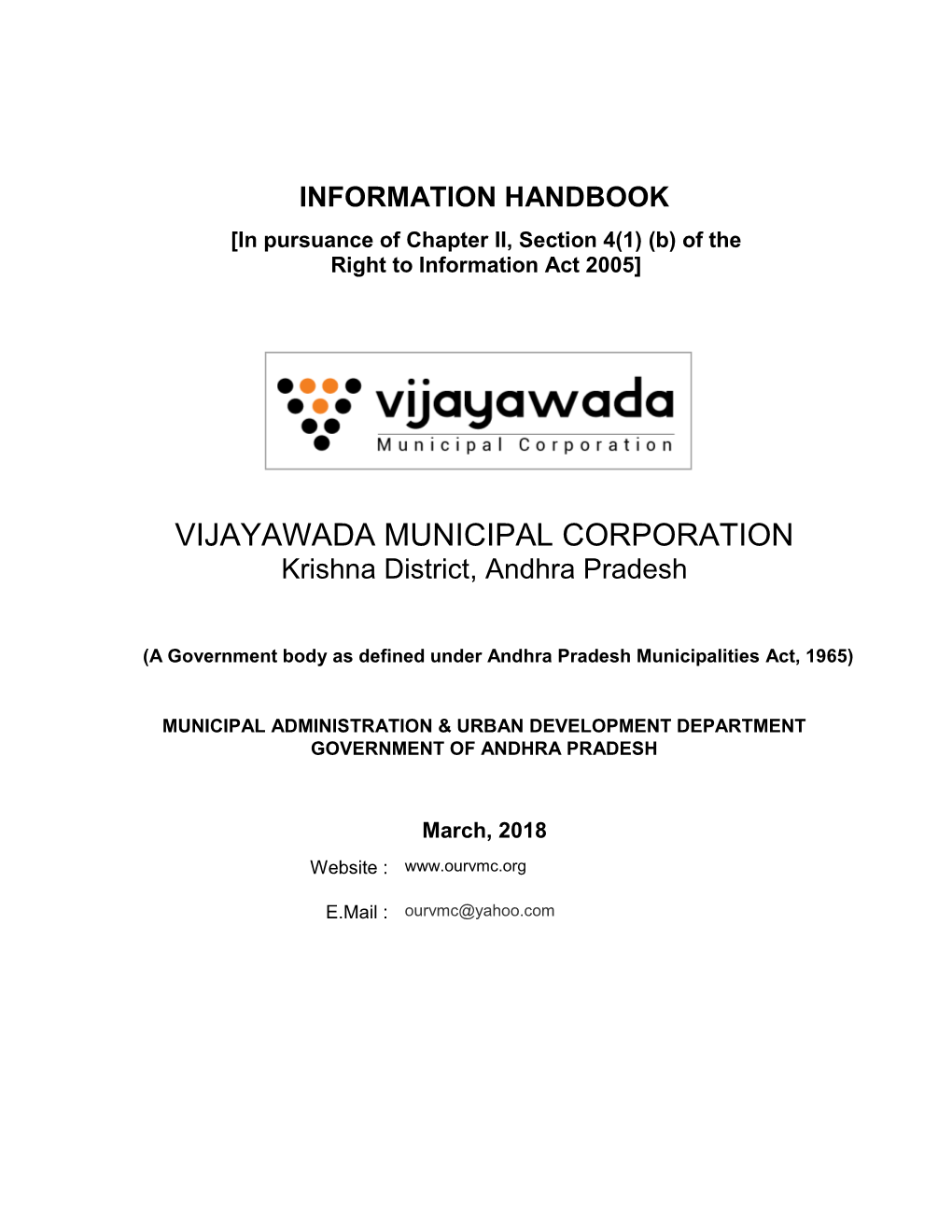Vijayawada Municipal Corporation HAND BOOK-2018
