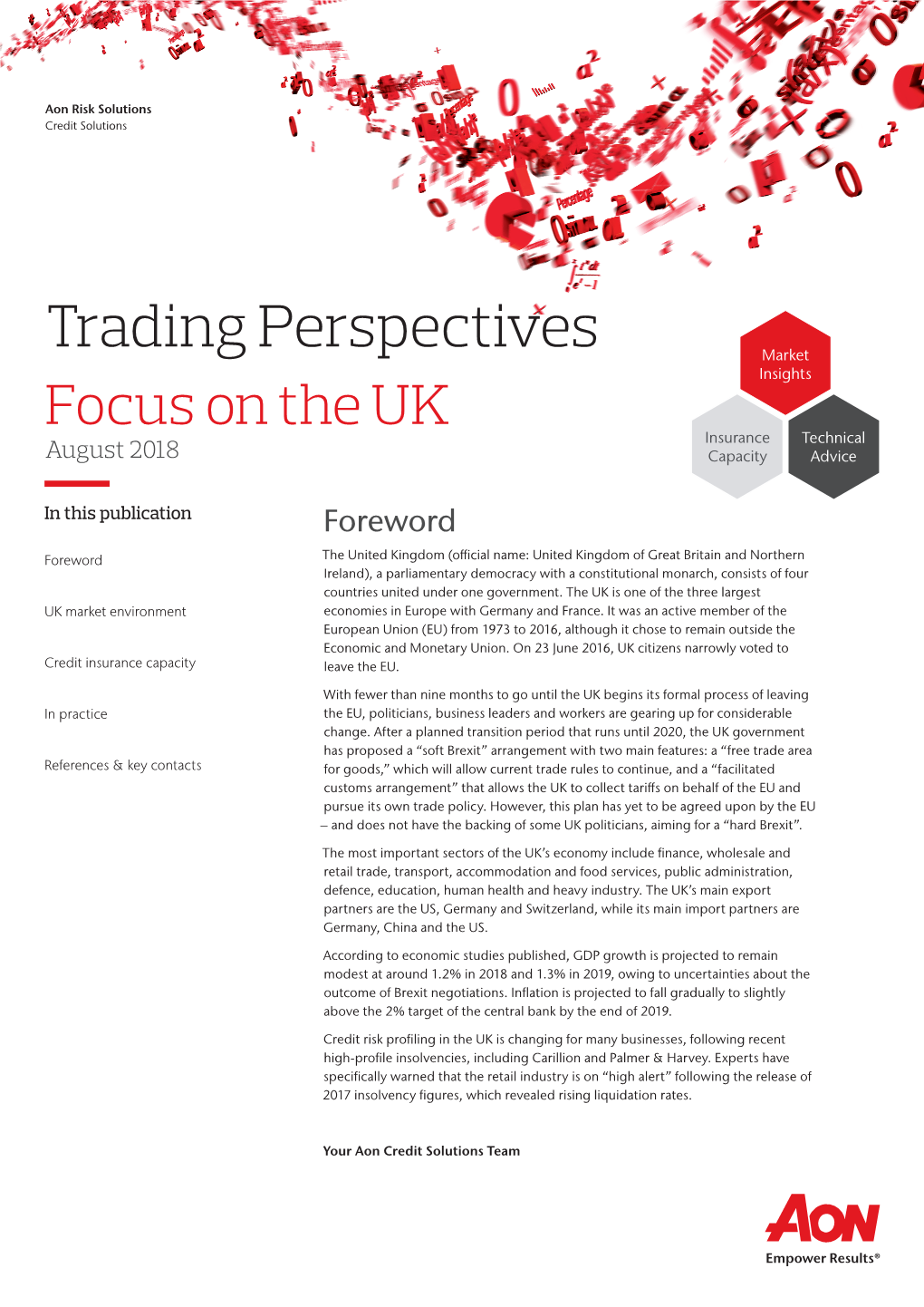 Trading Perspectives Market Insights Focus on the UK Insurance Technical August 2018 Capacity Advice