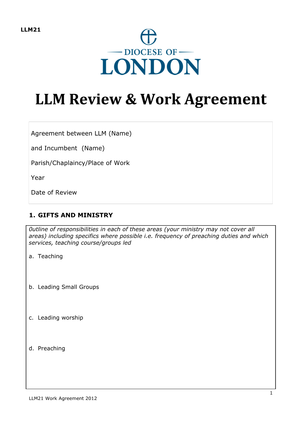 LLM Review & Work Agreement