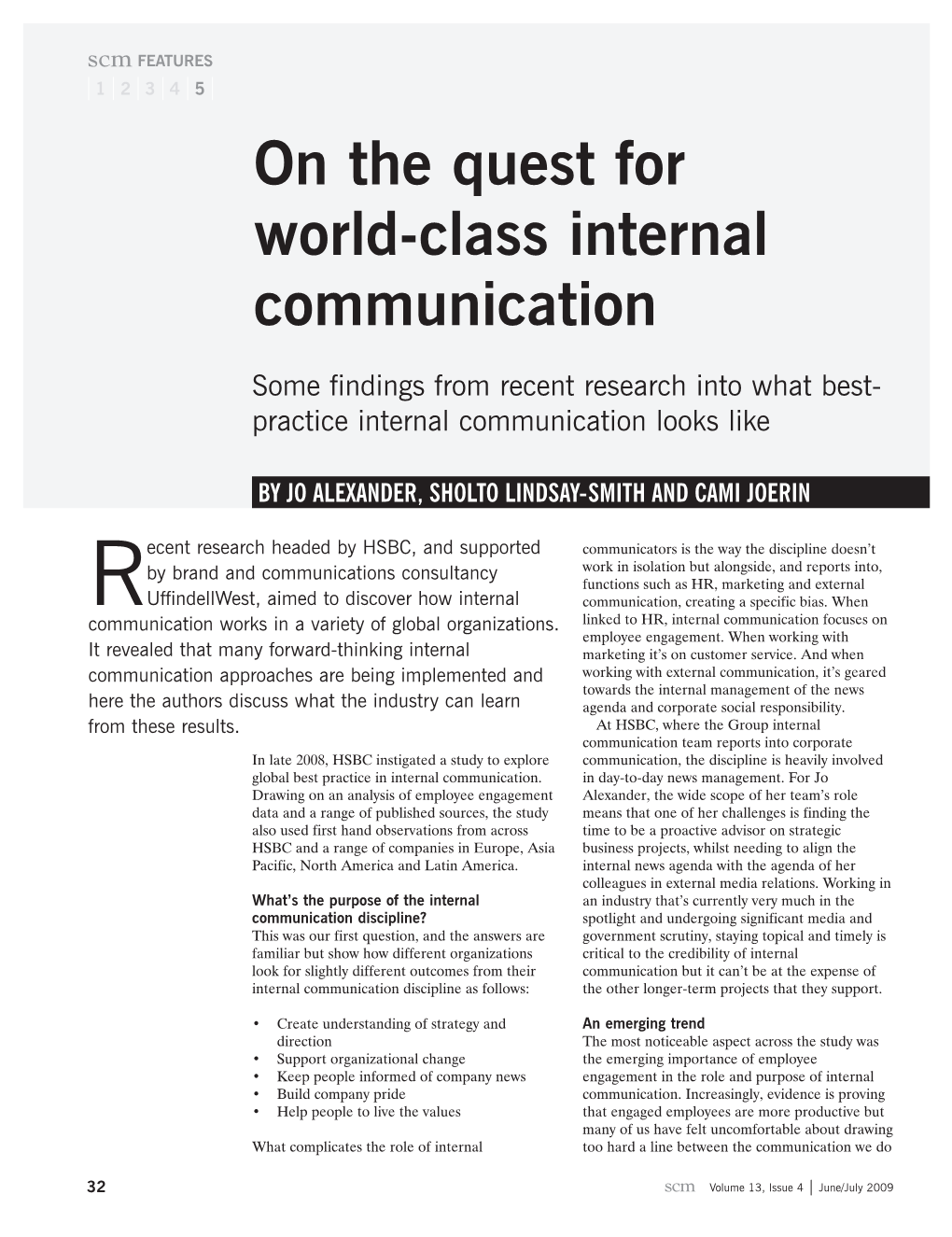 On the Quest for World-Class Internal Communication