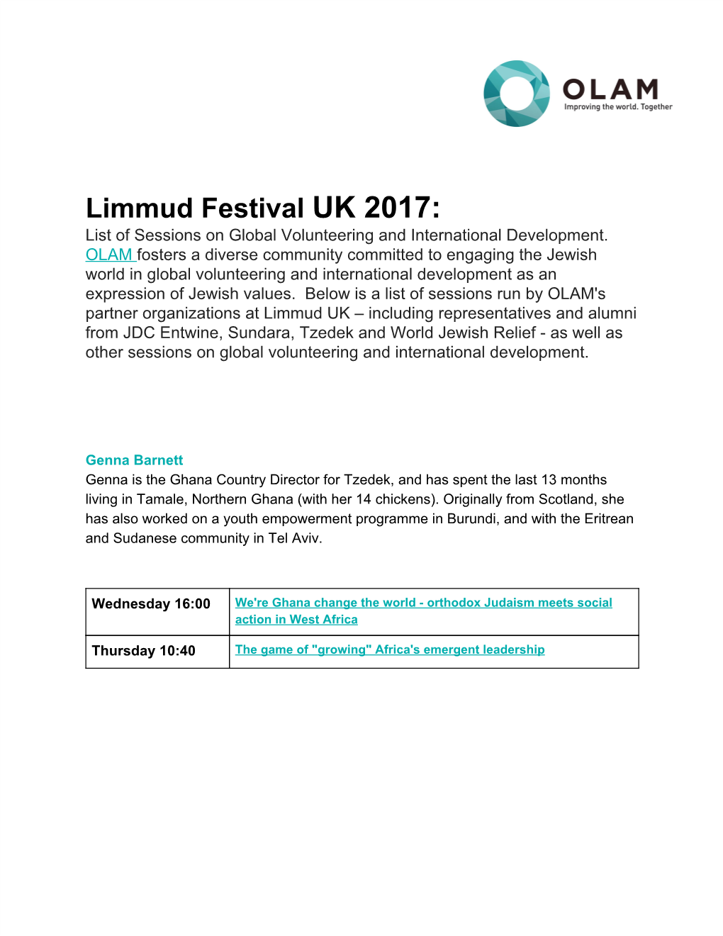 Limmud​ ​Festival​ ​​UK​ ​2017