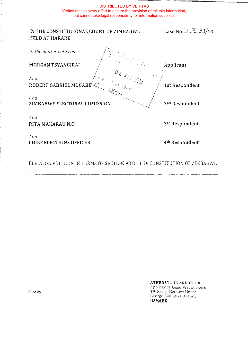 Presidential Election Petition to the Con Court.Pdf