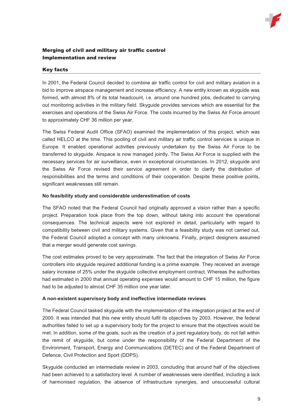 9 Merging of Civil and Military Air Traffic Control Implementation and Review