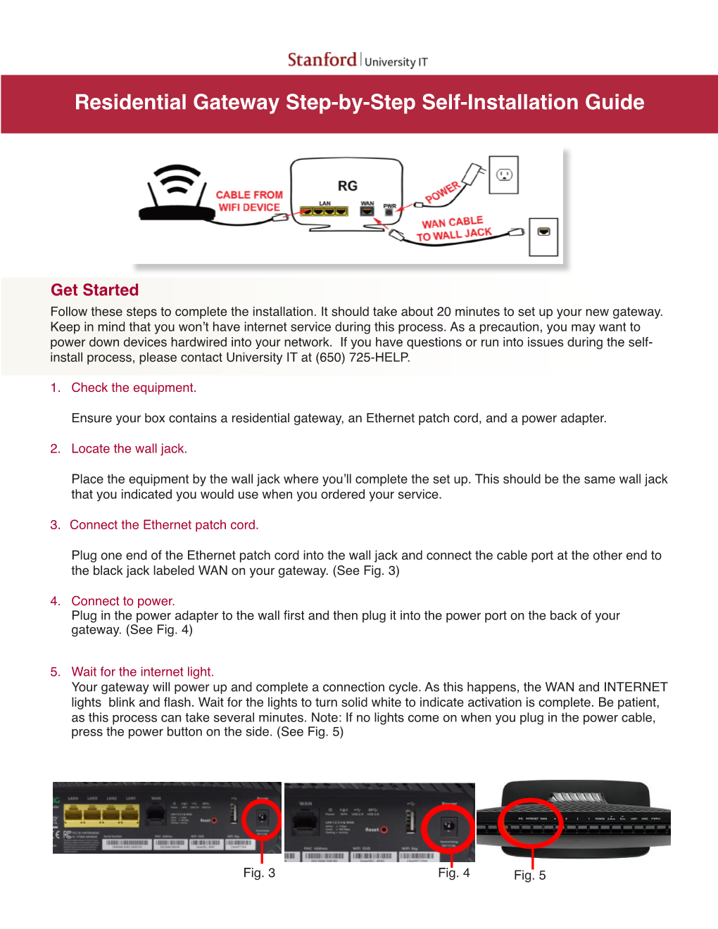 Residential Gateway Step-By-Step Self-Installation Guide