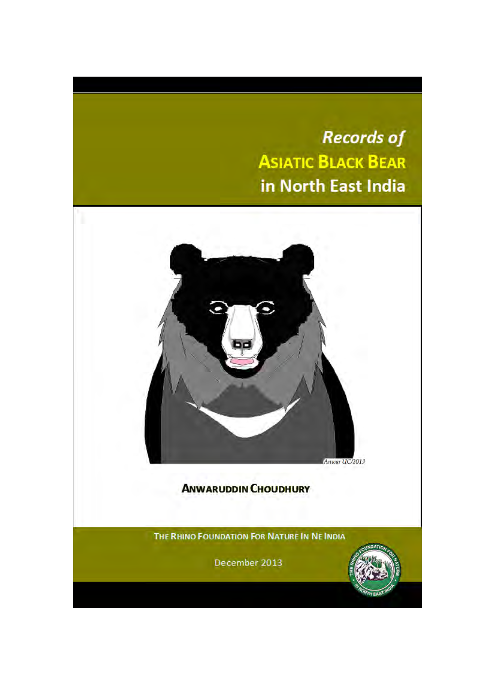 Asiatic Black Bear in North East India