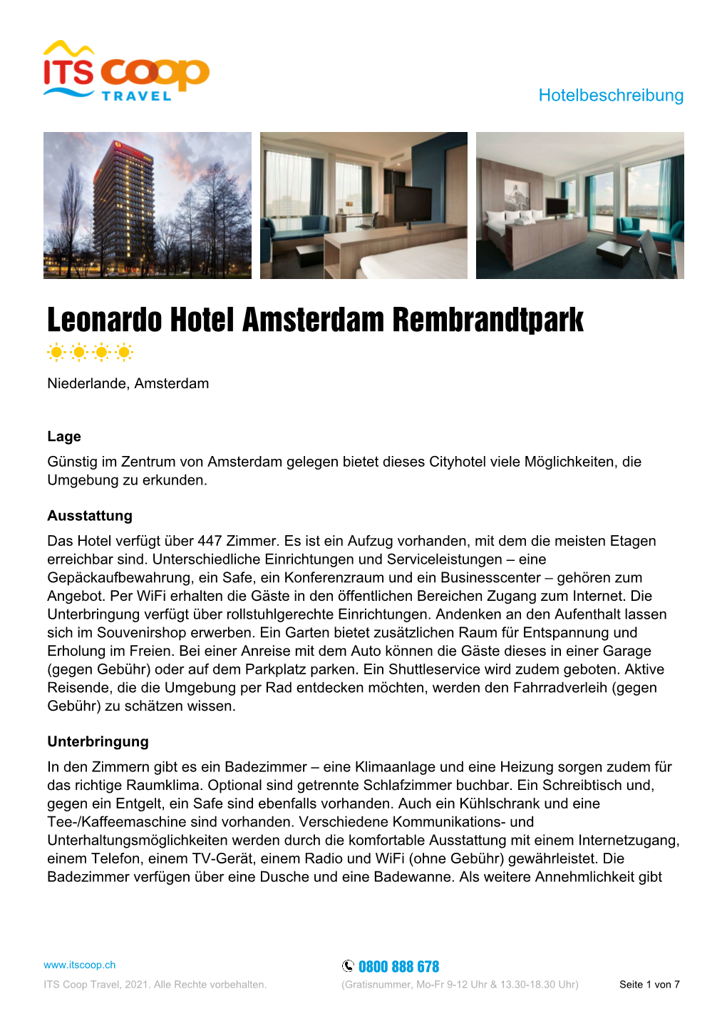 Leonardo Hotel Amsterdam Rembrandtpark