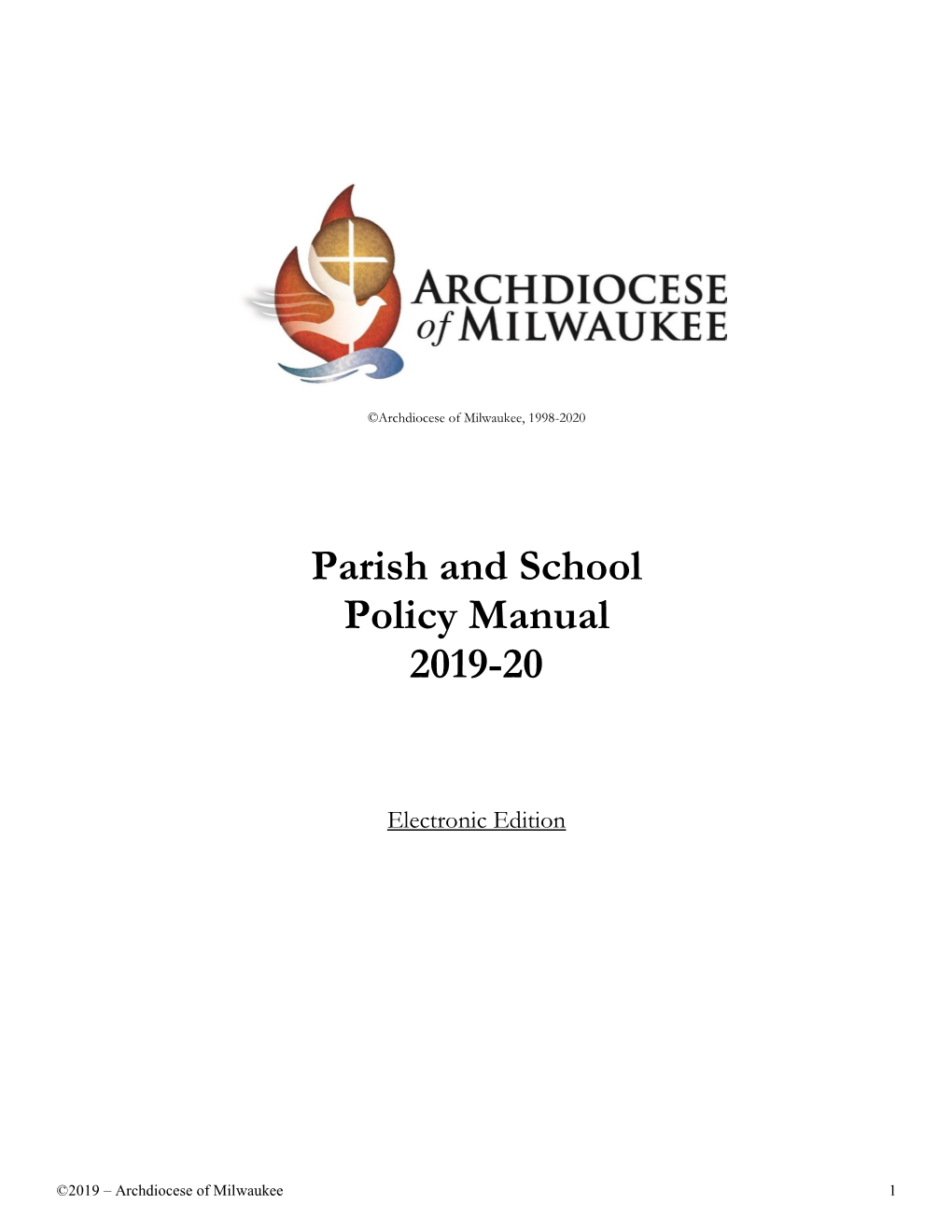Parish and School Policy Manual 2019-20