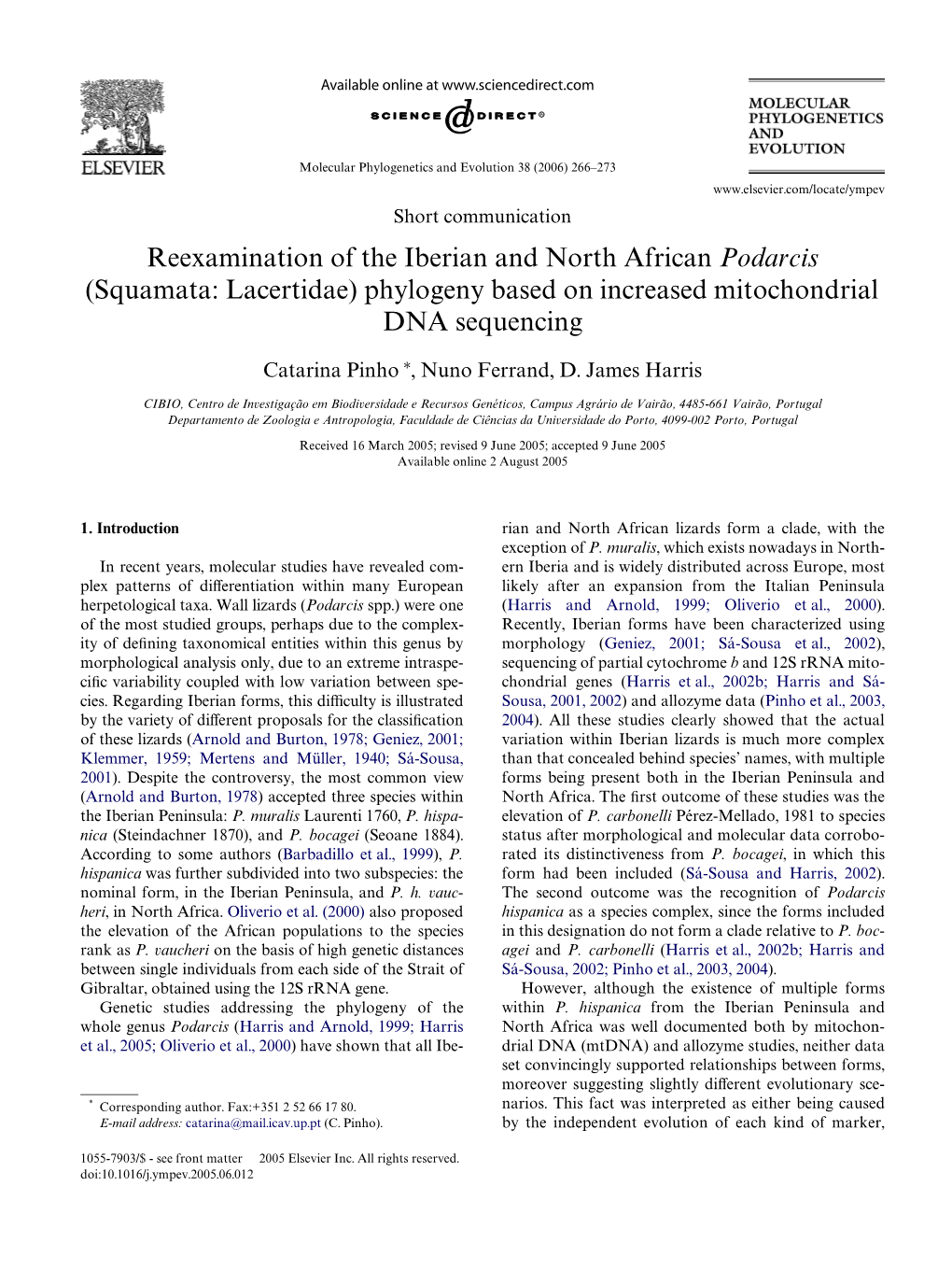 Reexamination of the Iberian and North African Podarcis (Squamata: Lacertidae) Phylogeny Based on Increased Mitochondrial DNA Sequencing