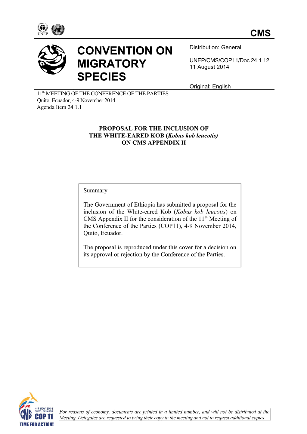 UNEP/CMS/Scc18/Doc.X