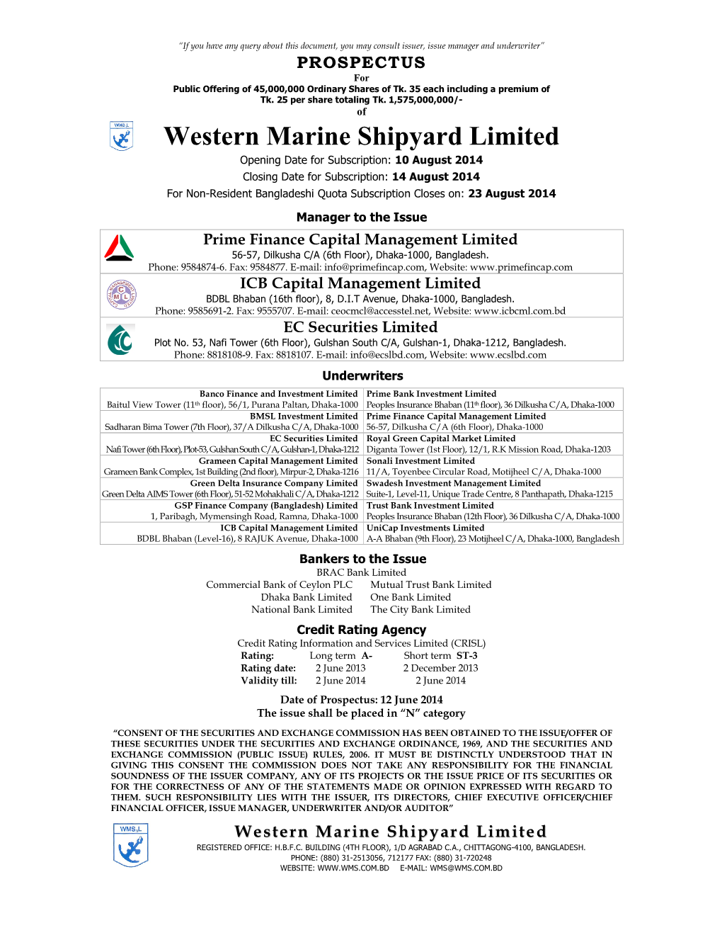 Western Marine Shipyard Limited