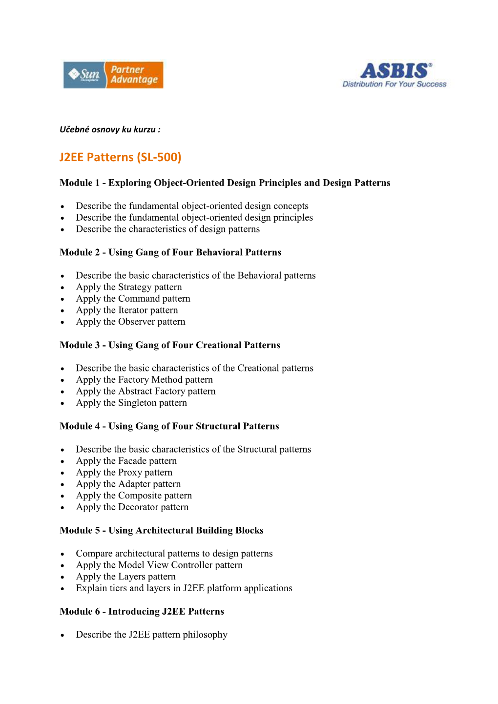 J2EE Patterns (SL-500)