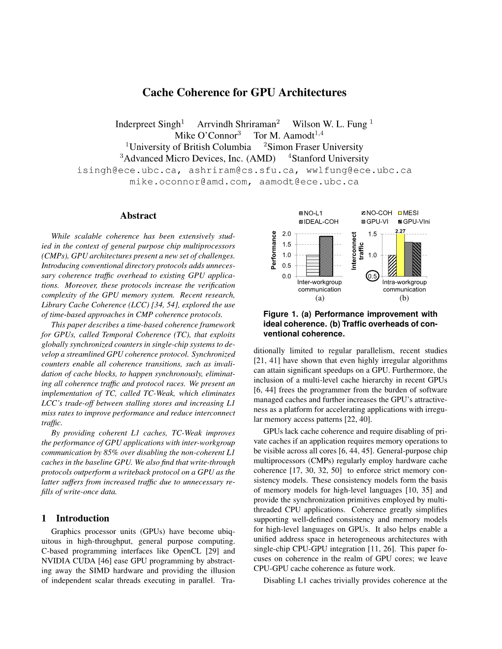 Cache Coherence for GPU Architectures