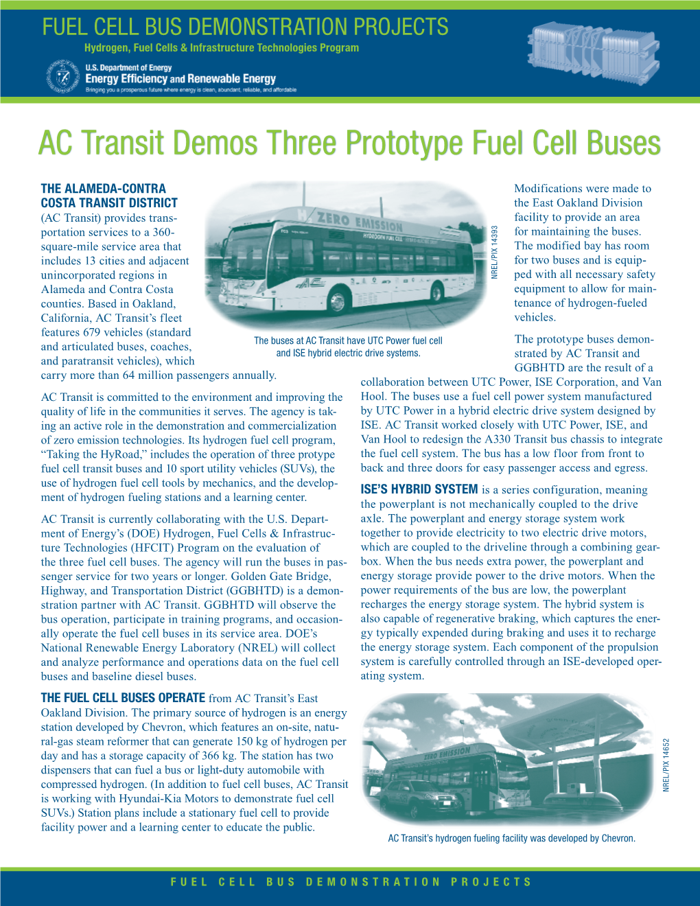 AC Transit Demos Three Prototype Fuel Cell Buses