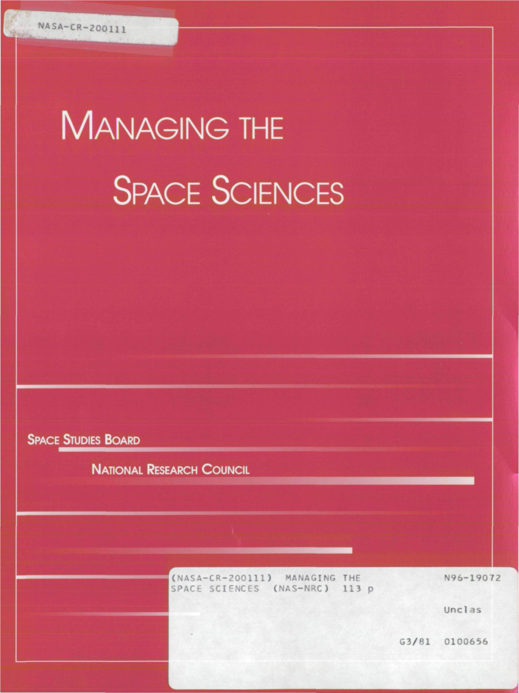 Managing the Space Sciences