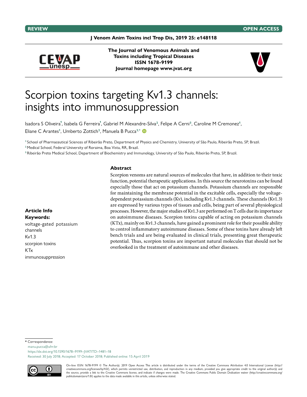 Scorpion Toxins Targeting Kv1. 3 Channels: Insights Into