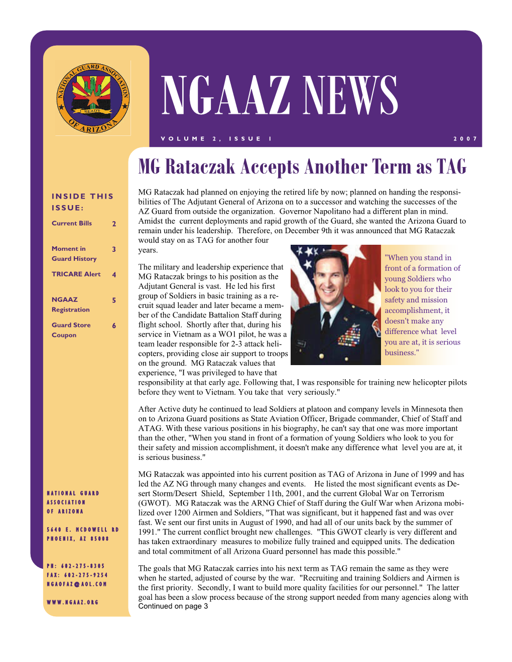 MG Rataczak Accepts Another Term As TAG