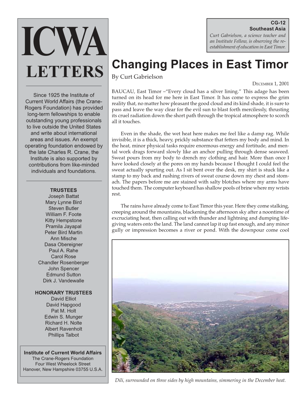 Changing Places in East Timor
