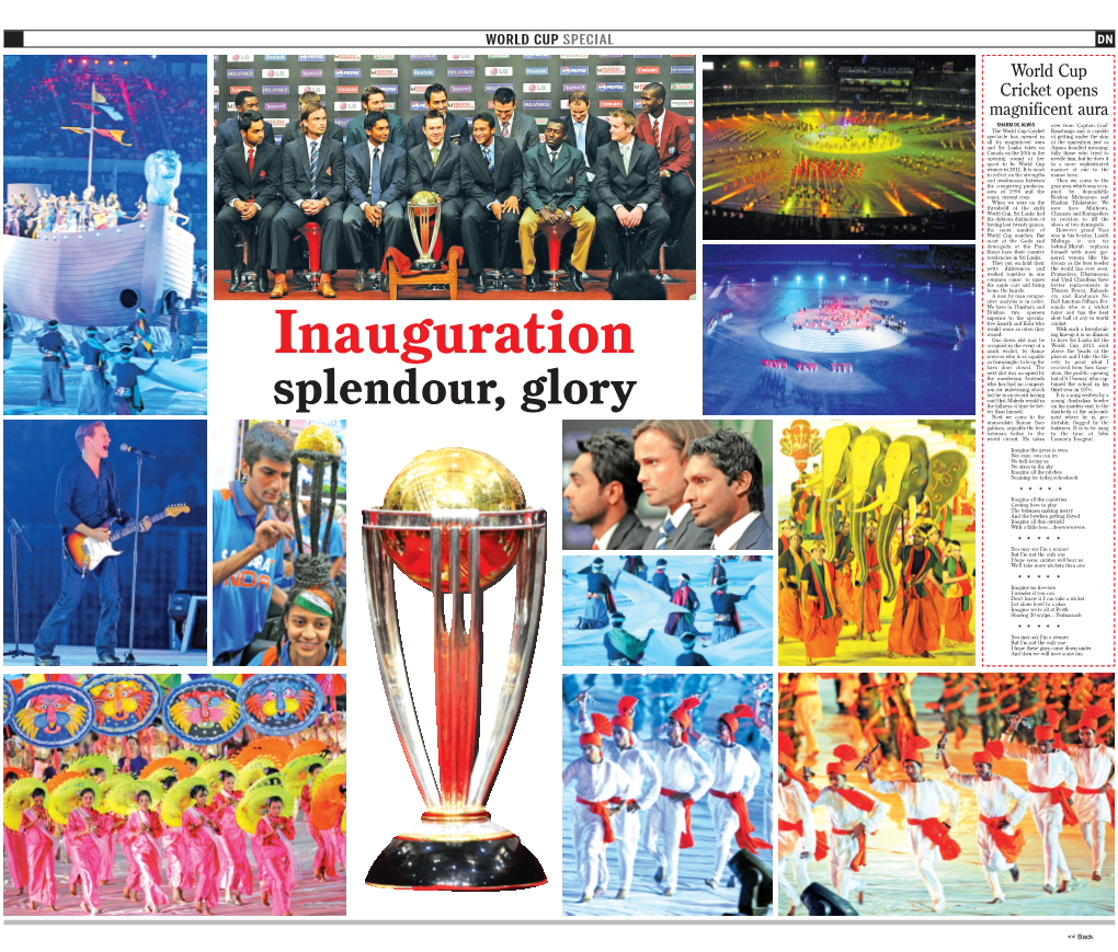 World Cup Cricket Opens Magnificent Aura